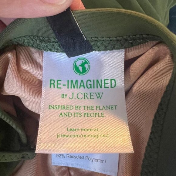 J. Crew One Piece Ruched Swimsuit in Olive Green - Size 14 - Picture 6 of 9